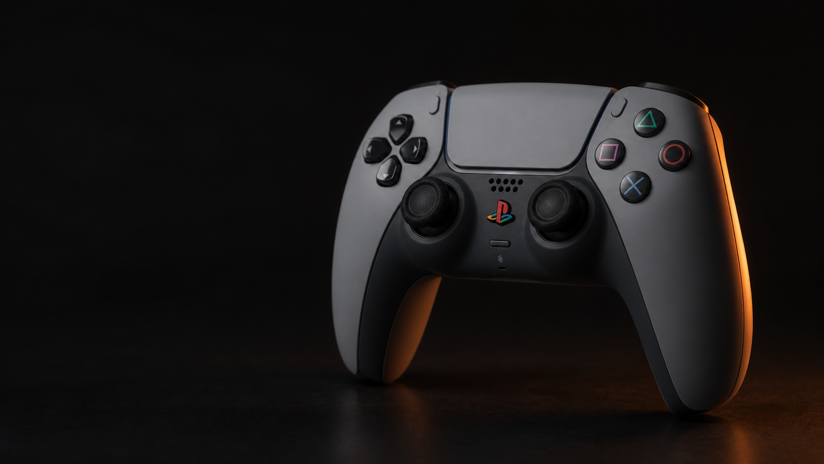 Grijze Grit-controller vanuit een gedraaid bovenaanzicht